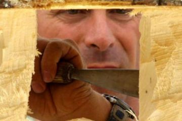 Creazione di una scultura in un tronco di larice (Ft. L.Lorenzini)